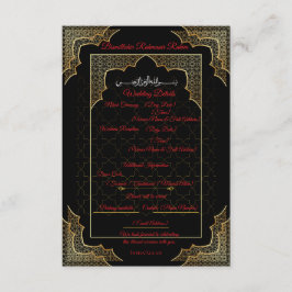 Lyxigt svart & guld muslimskt bröllop detaljerad k tilläggskort