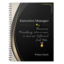 Lyxigt svart & guld personligt anteckningsbok