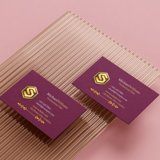 Lyxigt Svart och Guld Elegant med Logotyp Företag  Visitkort