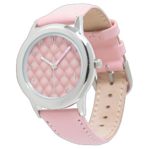 Lyxiskt  Rosa ros Guld Diamond Tuftade bevakning Armbandsur