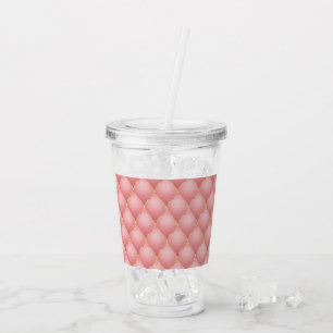 Lyxiskt Rosa ros Guld Diamond Tuftade Mönster Take Away Mugg