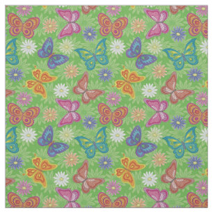 Lyxiumets moderna naturliga Blommigt Butterfly Tyg
