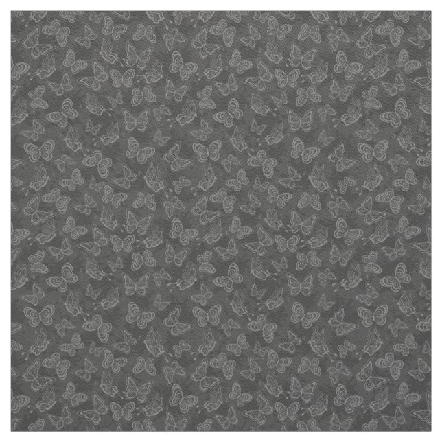 Lyxiumets moderna Silver naturfjäril för Blommigt  Tyg (Provkarta)