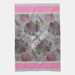 Lyxiumets moderna Vintage Blommigt Ro Kökshandduk