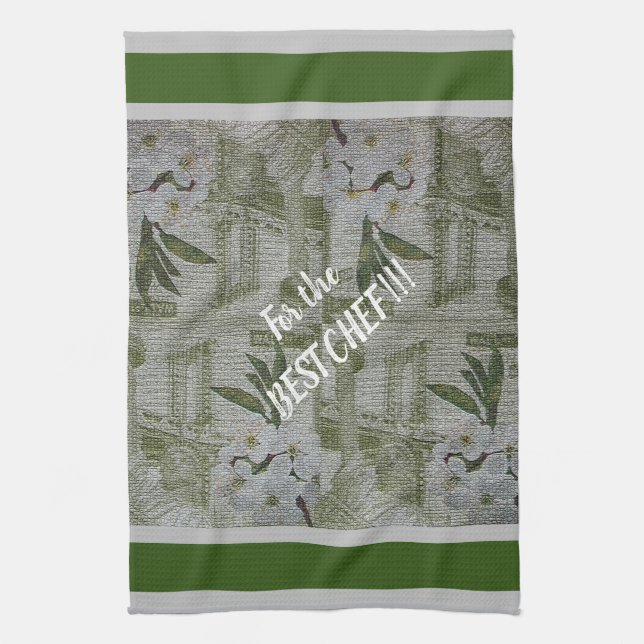 Lyxiumets moderna Vintage Blommigt Ro Kökshandduk (Vertikal)