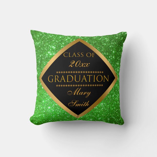 Lyxiummodern Anpassa Grönt Glitter Kudde (Framsida)