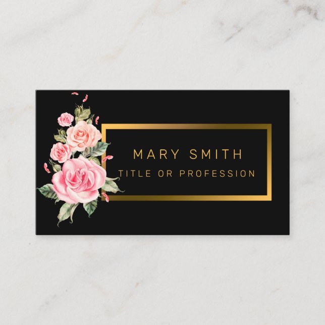 Lyxiummodern Blommigt Lägg till din text Visitkort (Framsida)