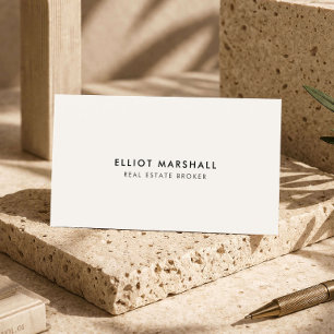 Lyxlägenhetsmäklare Modern Minimalist Elfenben Visitkort