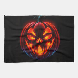 Lyxlig neonpumpa Halloween kökshandduk