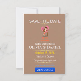 Lyxligt destinationsbröllop Save The Date Spara Datumet