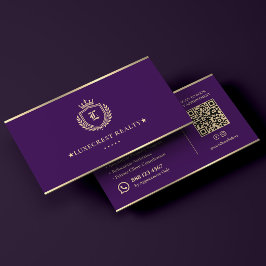 Lyxmäklare inteckningsförmedlare Royal Purple Cres Visitkort