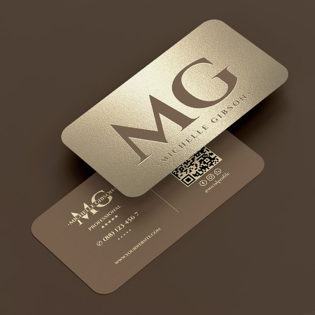Lyxmarknadsföring Initialer Brun Falsk Guld Visitkort (Luxury Marketing Initials Brown Faux Gold Business Card
☆★
☆★
☆★
☆★
☆★
4.7 out of 5 stars rating
(39)