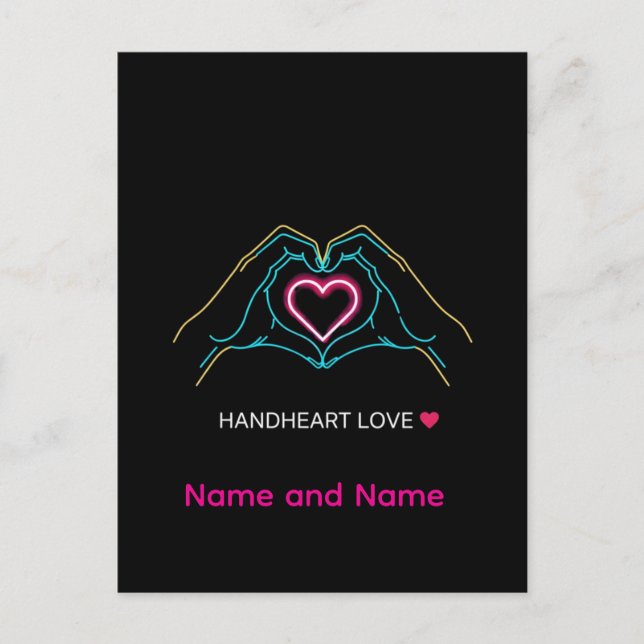 Lyxpar Realistiskt Hand i Hand Guldring An Vykort (Framsida)