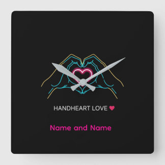 Lyxpar Realistiskt Par som Håller Händer Guldring  Fyrkantig Klocka