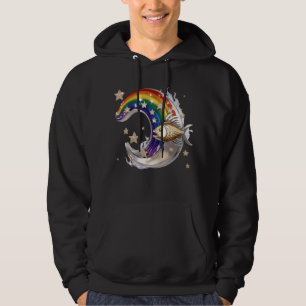 Lyxregnbåge Moon Fish 3D Star Pullover Hoodie