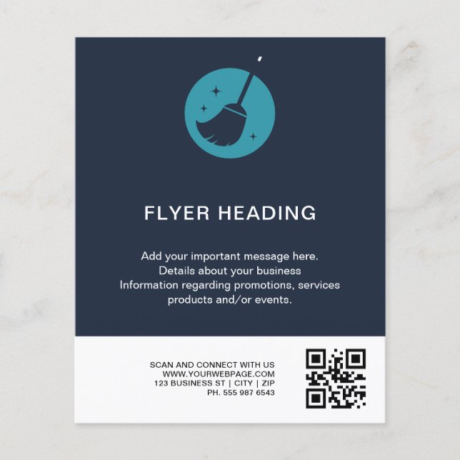 Lyxrengöringstjänst Flyer | Handgjord med kärlek (Framsidan)