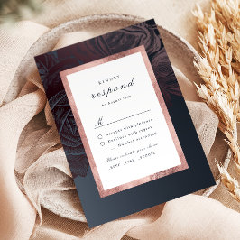 Lyxrosa guld moody vintage botanisk bröllopsfest OSA kort