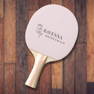 Lyxrosa Rosa Linje Konst Personligt Namn Pingisracket