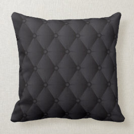 Lyxsvarten Tufted läderLooktrycket kudder Kudde