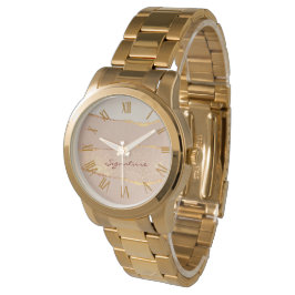 Lyxtullens anpassning Namnteckning Glitter Ro Guld Armbandsur