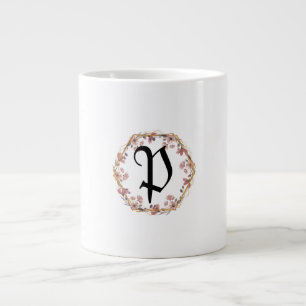 Lyxturkos blommigt gradient monogram namn jumbo mugg