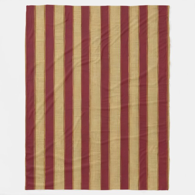 Lyxury Modern Burgundy Guld Linen Collection Fleecefilt (Framsidan)