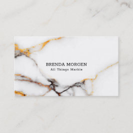 Lyxvit och beige faux marble visitkort