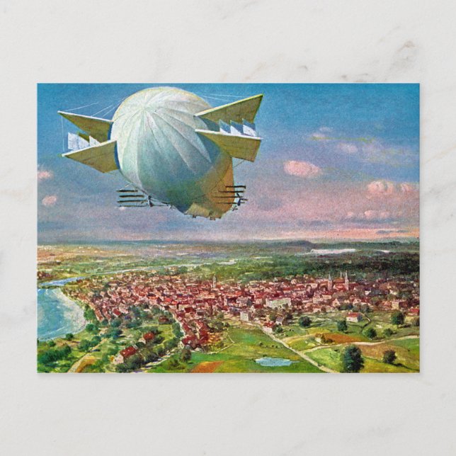 LZ3 Zeppelin Vintage Postcard 1908 återupprättad Vykort (Framsida)