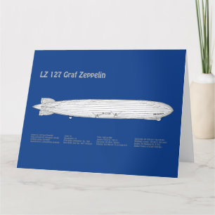 LZ 127 Graf Zeppelin - Planer för flygplansavtryck Tack Kort