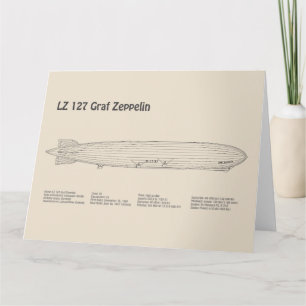 LZ 127 Graf Zeppelin - Planer för flygplansavtryck Tack Kort