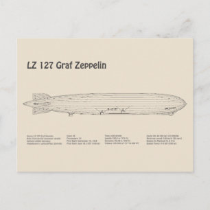 LZ 127 Graf Zeppelin - Planer för flygplansavtryck Vykort