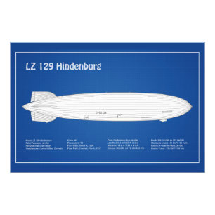 LZ 129 Hindenburg - Planer för flygplansavtryck AB Fototryck