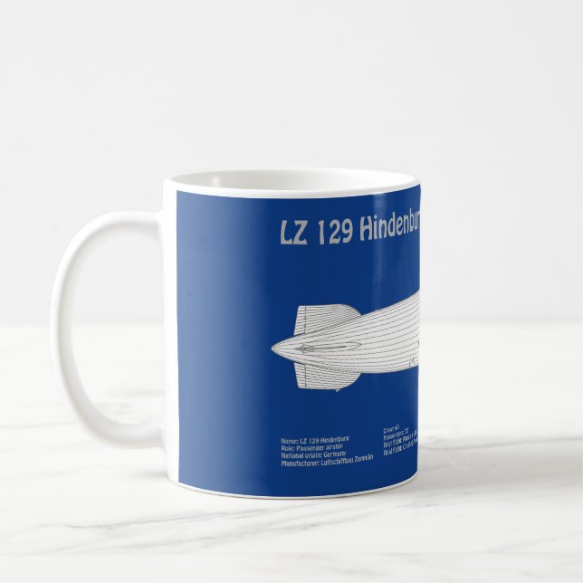 LZ 129 Hindenburg - Planer för flygplansavtryck AB Kaffemugg (Vänster)