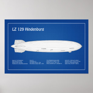LZ 129 Hindenburg - Planer för flygplansavtryck AB Poster