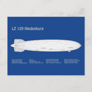LZ 129 Hindenburg - Planer för flygplansavtryck AB Vykort