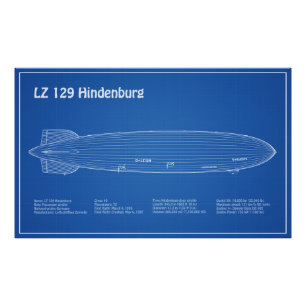 LZ 129 Hindenburg - Planer för flygplansavtryck AD Fototryck