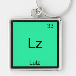 Lz - Lulz Funny Meme Chemistry Inslag T-Shirt Fyrkantig Silverfärgad Nyckelring