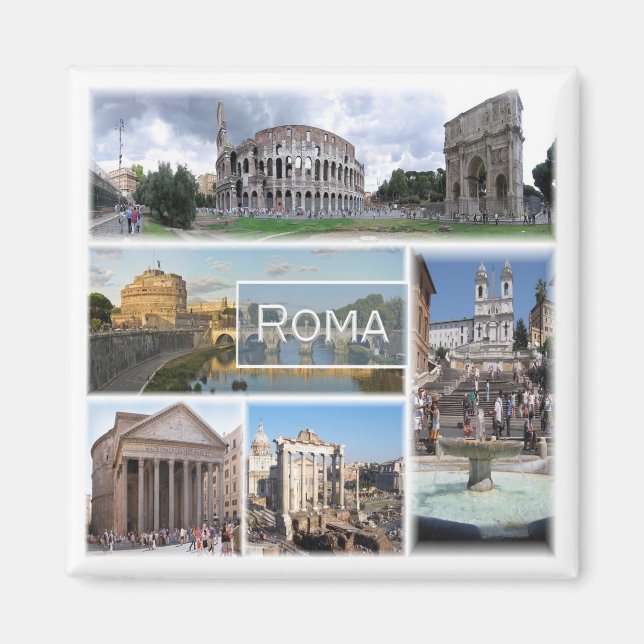 LZO006 ROME, Mosaic, Lazio, Italien, Fridge Magnet (Framsidan)