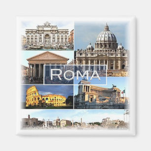 LZO010 mosaik av ROMA, Lazio, Italien, kylskåp Magnet