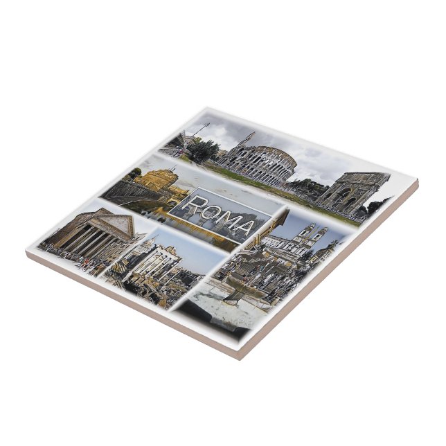 LZO012 ROME, Colosseum, Pantheon, Kakelplatta (Sidan)
