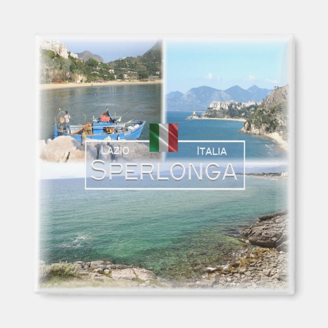 LZO017 SPERLONGA, Mosaic, Lazio, Italien, Fridge Magnet (Framsidan)
