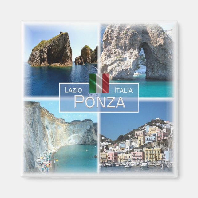 LZO018 PONZA - Mosaic - Lazio - Italien - Fridge Magnet (Framsidan)