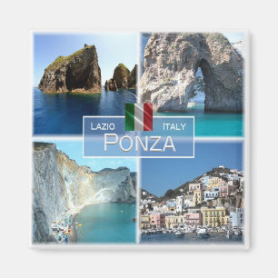 LZO019 PONZA, Mosaic, Lazio, Italien, Fridge Magnet