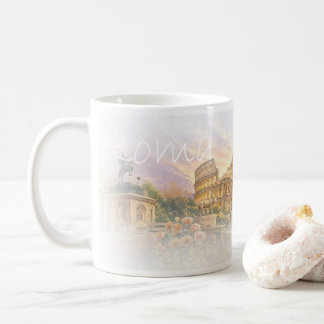 LZO01A mosaik av ROME, Lazio, Italien, Kaffe kopp