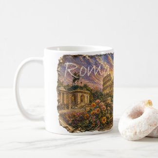 LZO01B mosaik av ROM, Lazio, Italien, Kaffe kopp