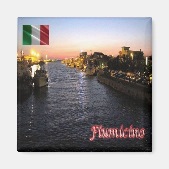 LZO030 FIUMICINO, Lazio, Italien, Fridge Magnet (Framsidan)