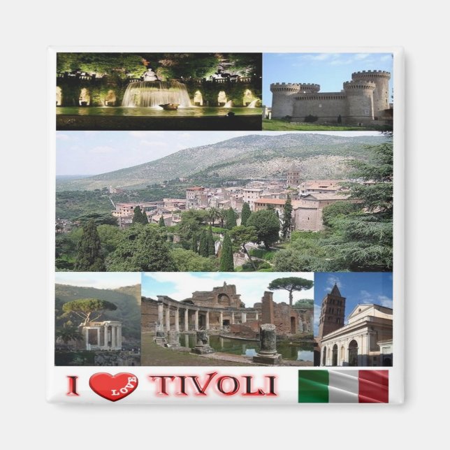 LZO037 TIVOLI I Kärlek, Lazio, Italien, Fridge Magnet (Framsidan)