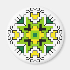 M0014 Magnet bulgarisk folkmotif shevitsa-grönt