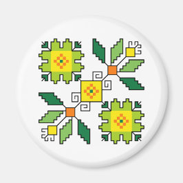 M0024 Magnet bulgarisk folkmotif shevitsa-grönt