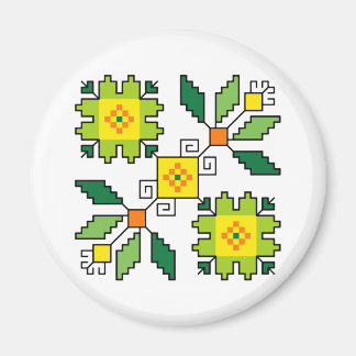 M0024 Magnet bulgarisk folkmotif shevitsa-grönt